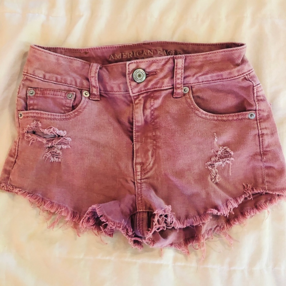 Dusty Rose Denim Shorts